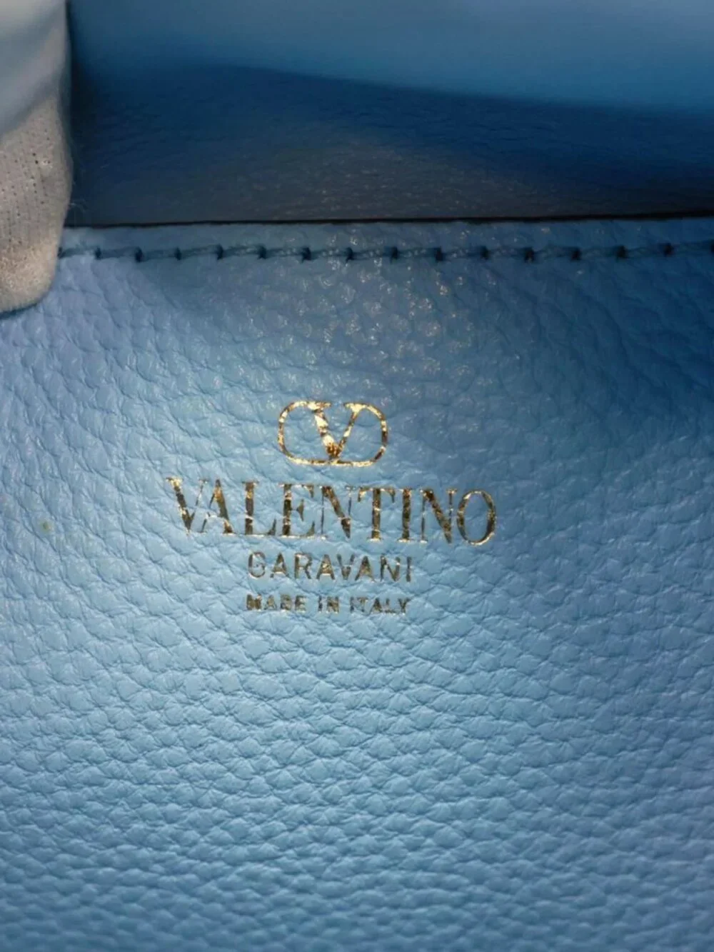 Valentino Garavani Rockstud Leather Hobo Bag Blue